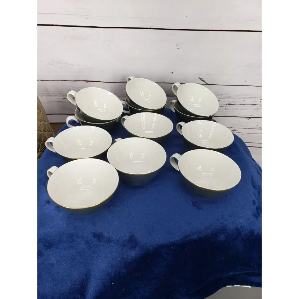 Syracuse Nocturne Cup 704895 Blue White‎ Gold Trim Lot Bundle of 12 Cups
